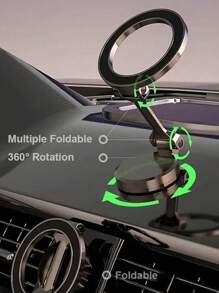 Soporte magnético para teléfono de coche de aleación de zinc con rotación de 360°: diseño compacto, plegable, fijación segura para conducir, ángulos totalmente ajustables, base adhesiva 3M para una instalación fácil, se adapta a todos los modelos de coche, probado en caminos accidentados, perfecto para navegación y uso manos libres - Multicolor - Ver 6