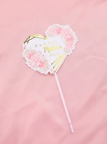 10 piezas de decoraciones en forma de tarjeta para pasteles para el Día de la Madre, aptas para reuniones familiares, fiestas familiares interiores y exteriores, insertos creativos de tarjetas para pasteles del Día de la Madre, estilos variados, enviados al azar