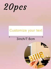 100 Sheets/20 Sheets/1 Sheet Custom Name Or Text Multi Specification Long 5in/4in/3in Multi Specification Color Bright Tear Off Film UV Transfer Sticker, Waterproof And Scratch Resistant Transparent Cooling Label Sticker, Can Customize Name, Text, Blessing Message To Give To Your Favorite Person, Multi-Functional, Adjustable, Exquisite, Adorable, Modern, Colorful, Cute, Comfortable, Stylish, Custom, Office, Tea Room, School, Home, Home Refresh, Back To Customized Stickers, Warm Ambience