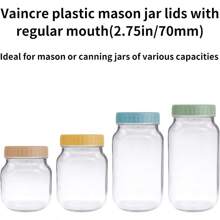 8PCS Mason Jar Lids - Colored Plastic Mason Lids Regular Mouth, Leak Proof Canning Covers With Silicone Rings For Ball, Kerr And More, Reusable Can Tops Caps Covers For Jars - 1 - Xem 2