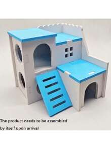 1pc Foam Hamster House, Red/Green/Blue/Purple Color Hide-Away Climbing & Playing Habitat For Small Animals, Includes Stairs And Slide
