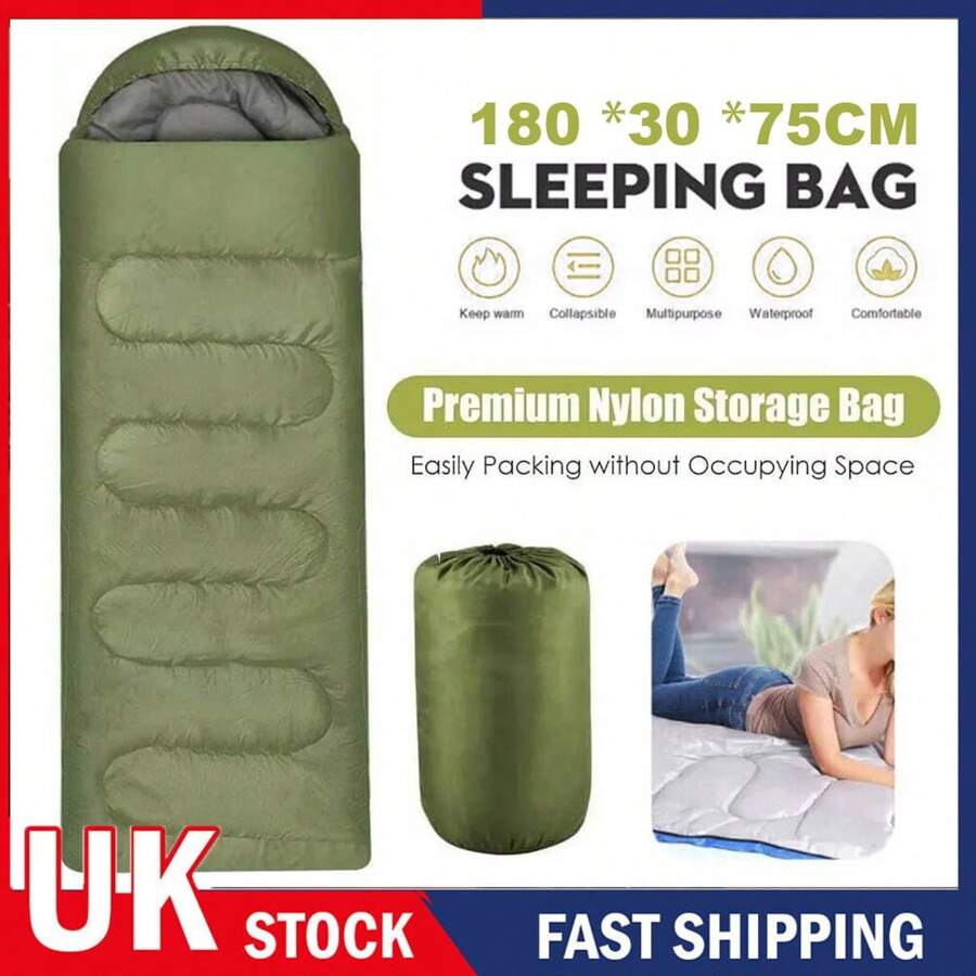 NetHong Single Sleeping Bag Waterproof Outdoor Camping Hiking Envelope Zip Bags 3 Season
