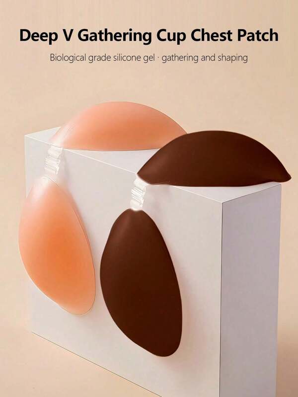 Small Bust Enlarge Bra Breast Lift Tape, Silicone Backless Strapless Push Up Bra Invisible Nipple Cover Boob Pads For Dress, Lingerie, Wedding Gown