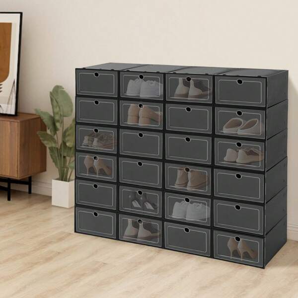 24 scatole per scarpe, scatole per riporre le scarpe, scatole per scarpe impilabili, organizer per riporre le scarpe