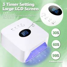 Smart Induction Uv Nail Lamp,For Gel Nails Led Nail Dryer,With 30pcs Lamp Beads,3 Timer Setting,Small And Portable,Dual Light Source Nail Therapy Lamp,For Home,Salon,Nail Art Tools,White