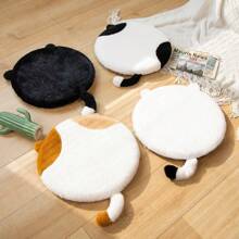1pc Cartoon Cat Slow Rebound Memory Foam Seat Cushion, Anti-Slip Removable Round Chair Pad, Foot Pillow Gifts Birthday Graduation Office Chair Chair Cushion