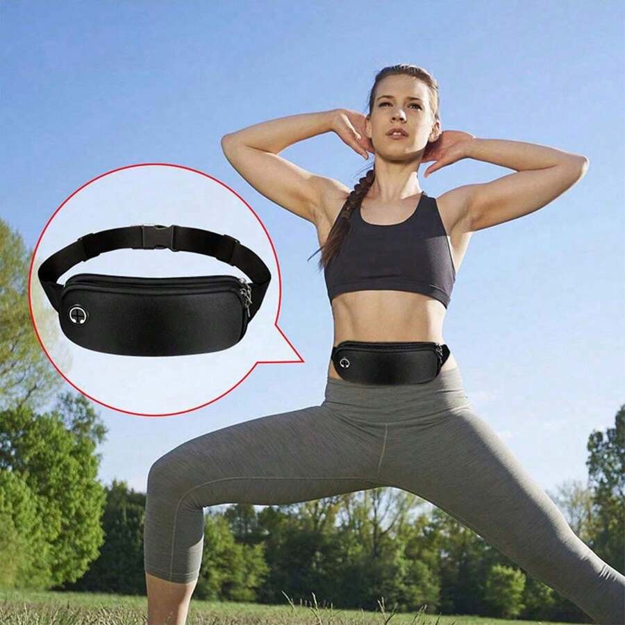 1 Pc Fashion Mini Waist Bag For Men & Women, Dual Pockets Waist Pack For Fitness Running Hiking - Multicolor - View 1