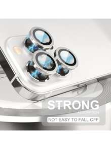 Yezodawee 3片装9H钢化玻璃摄像头镜头保护膜 - 兼容 17 Pro Max/17 Pro/17 Air/17/16 6.1英寸和16 Plus 6.7英寸，金属独立指环保护壳，高清透明，兼容 15 Pro Max、14 Plus、13、12、11、15 Pro、15 Plus、14 Pro - 完美贴合，防刮手机壳（银色） - 3pcs Silver - 查看 9