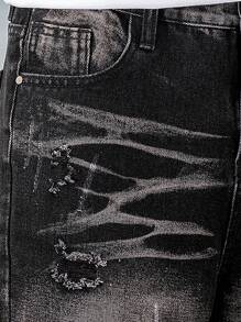 Straight-Leg Mid-Thigh Length Youth/Teen Denim Shorts - Black - View 11