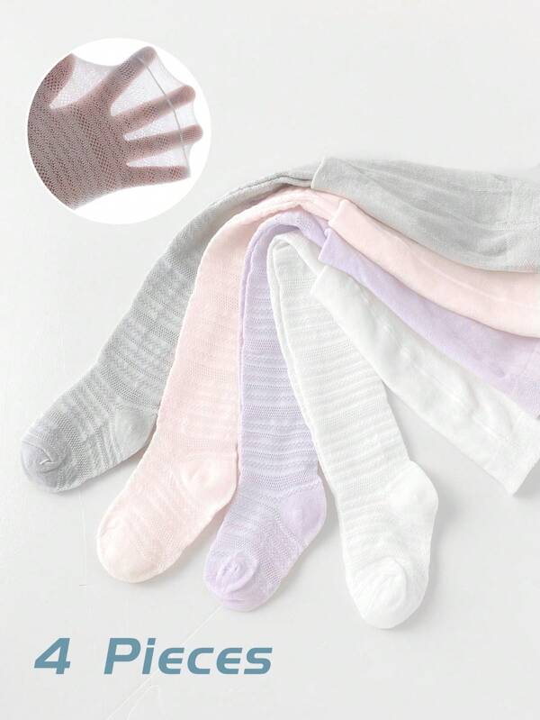 4 Pieces Summer Tights For Baby Girls – Soft, Thin, Mosquito-Resistant & Comfortable