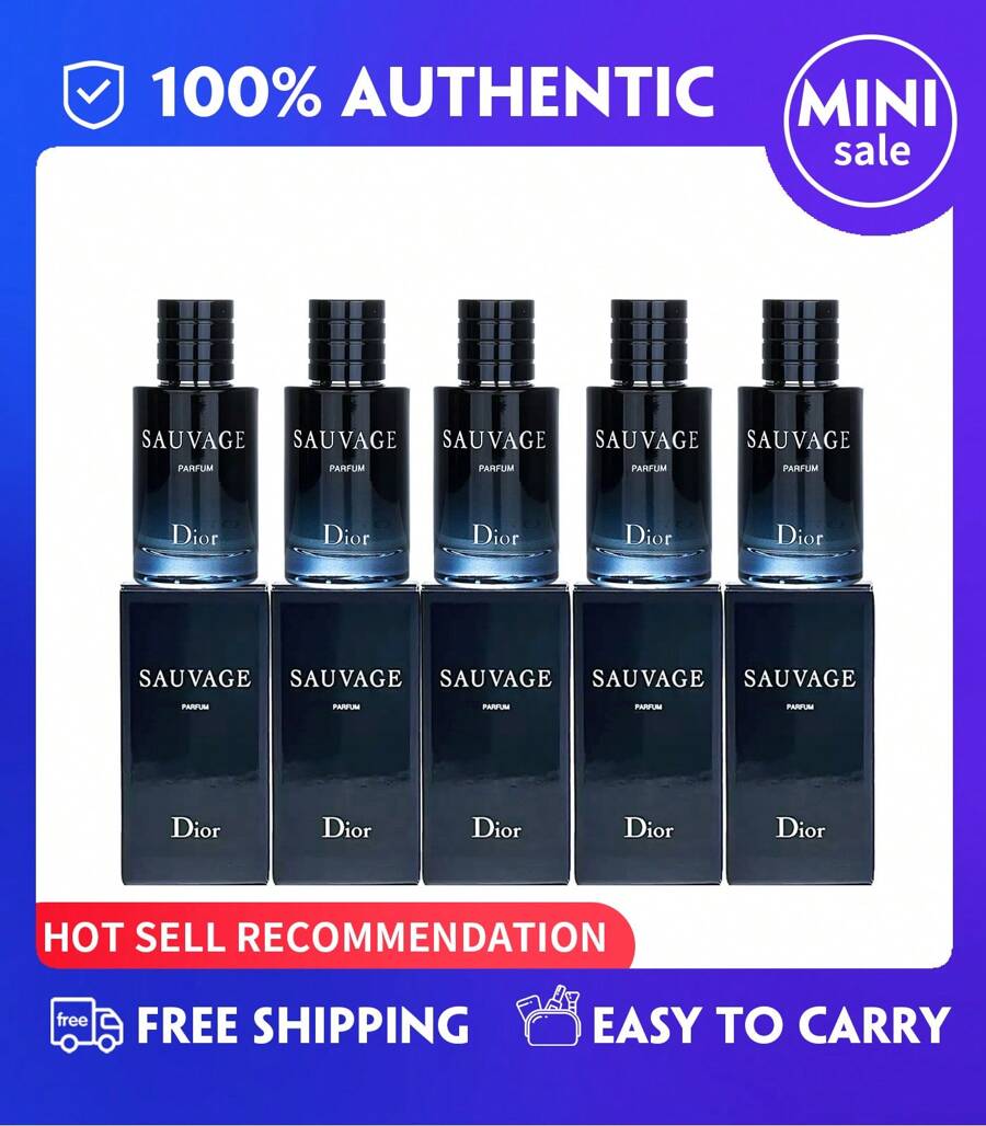 5X Dior Sauvage Parfum Mini Splash  For Men , (10ml/ 0.34 Fl.Oz),Travel Size,[ Perfect For Use On The Road] - Parfum 50ML(10ML*5件) - 查看 1