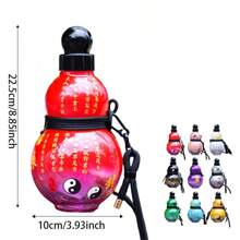 1 sticlă de apă durabilă în formă de dovleac, de 32 oz (aprox. 1000 ml), cu curea, frânghie pentru talie, autocolant de perete 3D în stil chinezesc, ulcior de apă reutilizabil, sticlă de apă sport cu capac filetat etanș, portabilă, fără PVC și PC, ideală pentru sport, camping și cadouri de sărbători precum Paște, carnaval, Ziua Independenței, Crăciun, Halloween