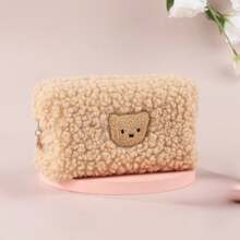 1PC Pluszowa torba do przechowywania, przechowywanie małych przedmiotów codziennego użytku dla dzieci, torba rozdzielająca poza domem, wzór słodkiego misia, artykuły do przechowywania dla dzieci