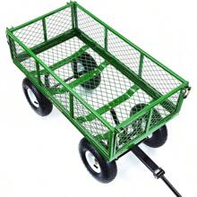 GOR400-COM Steel Garden Cart, Steel Mesh Removable Sides, 3 Cu Ft, 400 Lb Capacity - Green - View 7