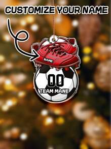 1pc Customized Acrylic Football/Baseball Shaped Keychain With Personalized Text