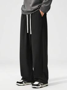 3 Pcs/Set Plus Size Casual Sweatpants, Loose Fit Straight Leg Solid Color Track Pants, Suitable For All Seasons