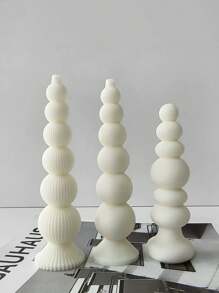 3D Ball Layered Geometric Mold Set, Soft Silicone, Heat Resistant & Easy Demold, Multi-Scene DIY Tools For Candle, Resin, Soap, Modern Home Decor, Holiday Creative Gift, Meditation Healing Companion - White - View 12