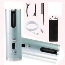 1 自动卷发器，USB 充电手持式自动卷发器，携带方便，适合家庭使用、商务旅行和旅游，送给男士女士的礼物创意独特的礼物顶级酷炫礼物送给她的礼物套装 - 淺藍色 - 查看 2