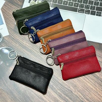 1pc קל משקל מרקם ליצ'י אופנתי ארנק מטבעות אישי לנשים מחזיק מפתחות ארנק קלאץ' מינימליסטי אחסון תיק יצירתי מתנה קטנה לנשים ארנק מיני ארנק ארנק מטבעות ארנק