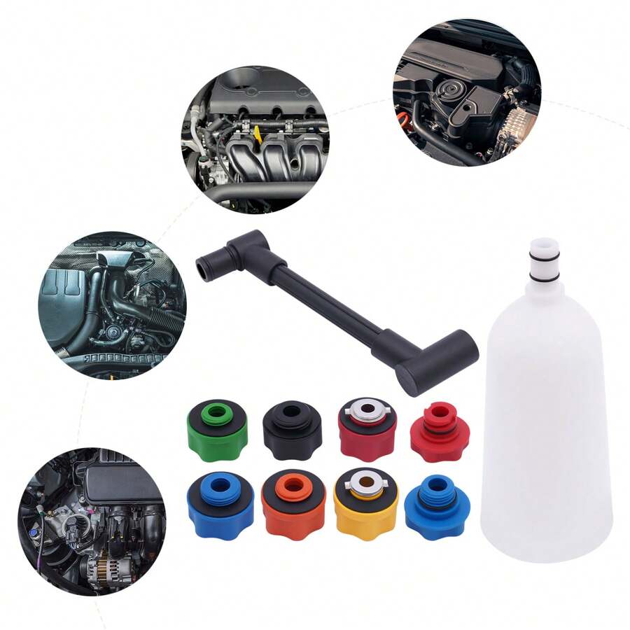 kangten 10 Pcs Engine Oil Funnel Kit Filling Cooling System Repair Filler 8 Adapters - Multicolor - View 1