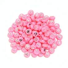 100 stuks/pak acryl platte ronde letterkralen, 10 mm, voor het maken van doe-het-zelf armbanden en kettingen