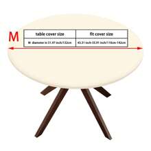 1pc Round Half Table Cloth Cover, Polyester Washable Tablecloth Cover, High-Quality Stretch Wrinkle Resistant Folding Table Cover, Fits Round Tables, Washable & Reusable, Suitable For Events, Weddings, Banquets, Parties, Outdoor Dining - Multicolor - View 22