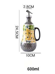Ceramic Oil Pot Household Anti Hanging And Leak Proof Vegetable Oil Bottle Kitchen Heat-Resistant Peanut Oil Soy Sauce Olive Oil Bottle Vinegar Pot