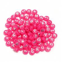 100 stuks/pak acryl platte ronde letterkralen, 10 mm, voor het maken van doe-het-zelf armbanden en kettingen