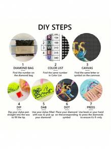 5D Diamond Painting DIY Kit, Customized 5D Diamond Painting Set, Personalized Photo Embroidery Art, Round Diamond Painting Canvas, DIY Home Decor And Gift, Selectable Portrait Or Animal Scenes, Multifunctional, Adjustable, Durable, Decorative, Reusable - Multicolor - View 10