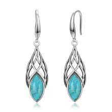 Pendientes colgantes de ópalo para mujer, pendientes de plata de ley 925 con nudo celta, pendientes de gancho para pesca, joyas de cumpleaños como regalo para ella