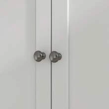 HOMCOM HOMCOM Alacena de Cocina Mueble Auxiliar de Cocina Armario de Cocina con 3 Puertas de Vidrio Compartimento Abierto 2 Cajones y Estantes Ajustables 100x40x180 cm Blanco