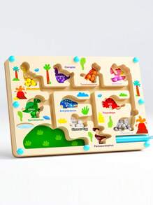 Magnetic Color And Number Maze, Wooden Color Classification Maze, Wooden Color Matching Learning Counting Puzzle Board - Multicolor - View 9