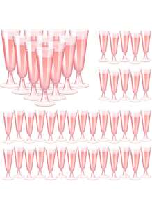 25Pcs/50Pcs Champagne Flutes Plastic Silver Champagne Glasses Clear Reusable Champagne Flutes Crystal Champagne Flutes Plastic Glasses Plastic Toast Flutes For Weddings Party Glasses - Multicolor - View 15