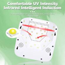 Smart Induction Uv Nail Lamp,For Gel Nails Led Nail Dryer,With 30pcs Lamp Beads,3 Timer Setting,Small And Portable,Dual Light Source Nail Therapy Lamp,For Home,Salon,Nail Art Tools,White