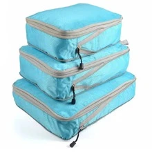 Travel Compression Packing Cubes | Multi-Color Polyester Storage Bags With Rhinestone Mesh Design | Foldable And Washable | Dual-Zipper Organizer Bags For Efficient Packing | Ideal For Business Travel And Vacation Home Bedroom Clothes Storage Organizer Closet Organization And Storage - Multicolor - View 2