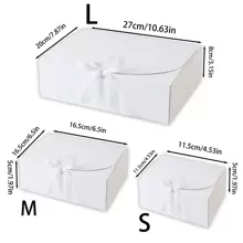 10 Stück/5 Stück/2 Stück - Weiße/Schwarze/Rosa/Braune Geschenkboxen mit Deckeln und Schleifen, geeignet für Brautjungfern-Einladungen, Hochzeiten, Geburtstaggeschenke, Baby-Duschen, Partys, Valentinstag-Geschenke, Verpackung, Geburtstage, DIY, Kosmetikaufbewahrung, Abschlussgeschenke, Hochzeitsfeier-Dekoration - Weiss - Übersicht 5