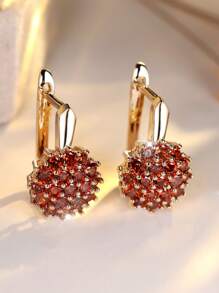 1 Par de Pendientes de Lujo con Circonita de Girasol y Copo de Nieve, Adecuados para Bodas, Damas de Honor, Esposa, Hija, Regalo del Día de San Valentín
