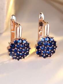 1 Par de Pendientes de Lujo con Circonita de Girasol y Copo de Nieve, Adecuados para Bodas, Damas de Honor, Esposa, Hija, Regalo del Día de San Valentín