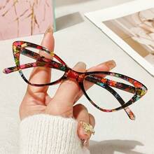 HAITONGCR 1 pieza Gafas de lectura con montura de ojo de gato para mujer, marco versátil y de moda, apto para uso diario en TV, teléfonos y computadoras