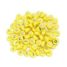 100 stuks/pak acryl platte ronde letterkralen, 10 mm, voor het maken van doe-het-zelf armbanden en kettingen