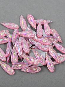 50 颗/包水滴形 AB 树脂水钻，新款彩色孔雀图案树脂钻石，扁平树脂钻石，适用于 DIY 服装、舞蹈服装装饰 - 彩色 - 查看 17