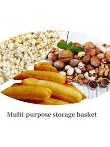 1 Handgeweven mand Plastic mand Woonkamer voor gasten Fruitmand, ontbijtbroodmand, popcornmand, fruitschaal, gefrituurde cakemand Multifunctioneel