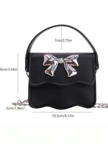 1 szt. Nowa łańcuszkowa modna jednokolorowa dziewczęca torebka na ramię stylowa świeża i prosta kokardka torebka wróżka mała torebka słodki słodki motyl mini dziewczęca torebka młodzieżowa dziewczęca torebka crossbody torebka na szminkę modna mała kwadratowa torebka bardzo odpowiednia na zakupy i randki