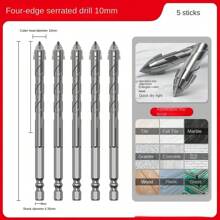 Four-Blade Serrated Eccentric Drill Bit, Suitable For: Tile/Concrete/Metal/Stainless Steel/Ceramic/Drilling, Ultra-Hard Special Electric Drill, High Hardness Dry Drilling, Specification Model: 6mm/8mm/10mm/12mm