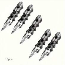 Oversized gegliederter Fingerring, Vampir Klauen Rüstungsschmuck, flexibler Metallklauen Spitze, Gothic Schwarz Geschenk zum Muttertag