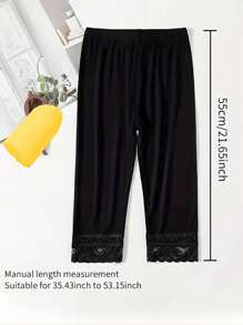 2/3/4/5 Pairs Lace-Trimmed Candy Color Girls 3/4 Leggings & Capri Shorts, Spring/Summer