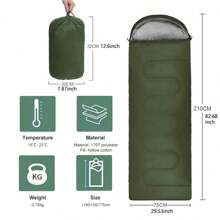 NetHong Single Sleeping Bag Waterproof Outdoor Camping Hiking Envelope Zip Bags 3 Season - Green - View 11