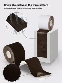 1 rollo de cinta para levantar y dar firmeza a los senos, cinta adhesiva respirable para cubrir los pezones y levantar los senos para tallas de la A a la E ¡para pechos grandes! - Café integral - Ver 2