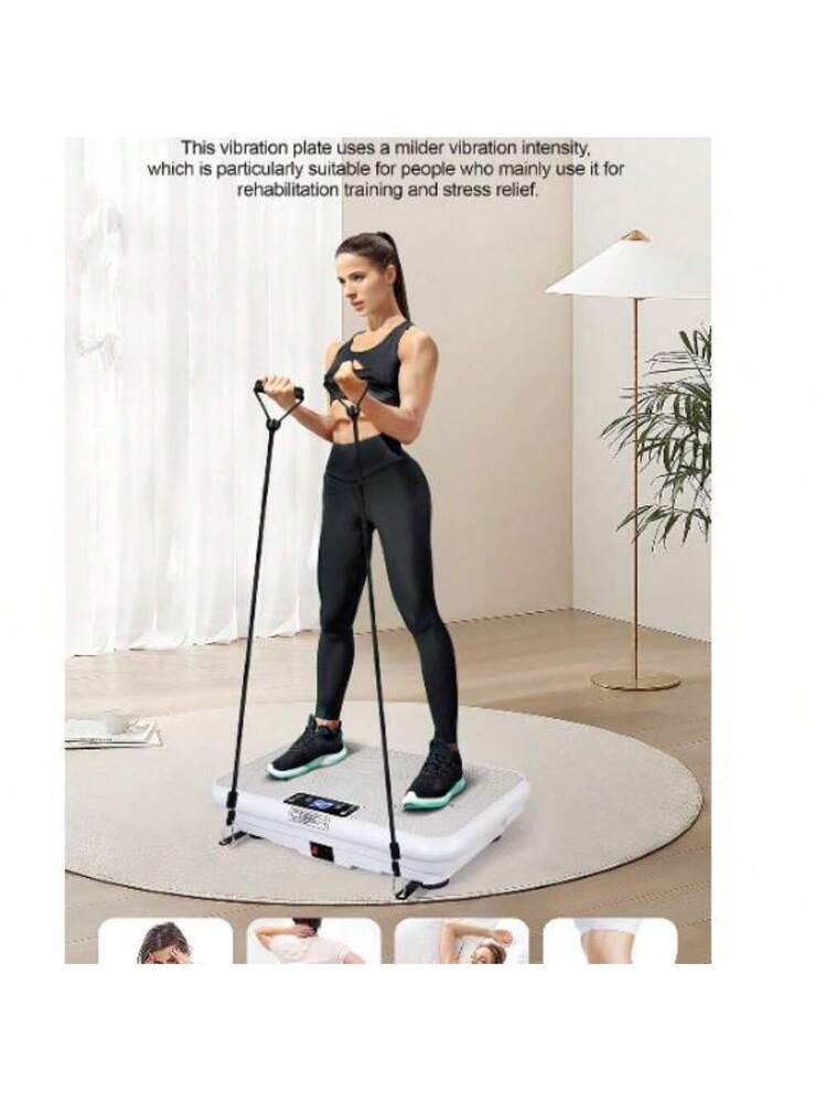 ROTAI Vibration Plate Exercise Machine - Supports Up To 300 Lbs, Home Gym  Platform For Lymphatic Drainage And Full Body Health - Includes 2 Fitness  Resistance Bands For Enhanced Workouts