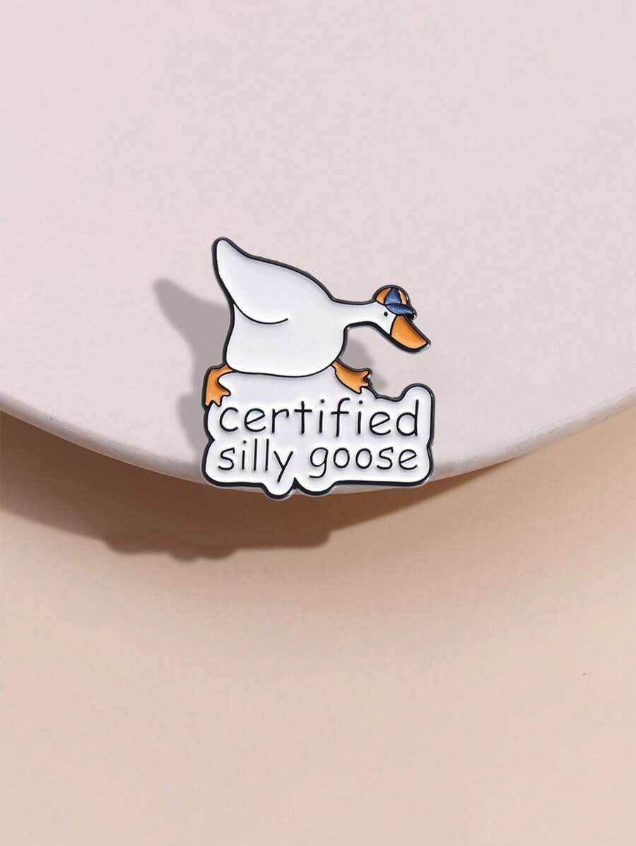1 Piece Of Cartoon Goose Brooch, Fun And Versatile Badge, Clothing Bag, Hat Accessories, Gift For Good Friends - Big Goose - View 1